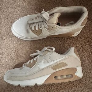 Nike Air Max Women's Athletic Shoes in Beige and White